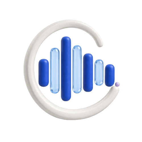 Objeto editorial de barras de audio azules.