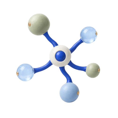 Objeto editorial de un diagrama ramificado azul.